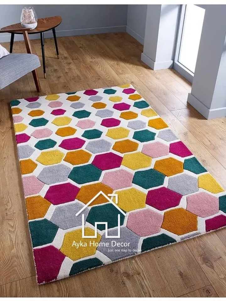 Ayka HandMade Tufted 100% Fine wool Trending carpets and rugs for Living Room and for kids room / Hall Rugs / Office Rugs / Christmas Gifts