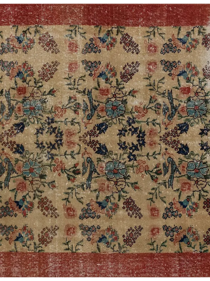 Embrace the Beauty of Handcrafted Elegance with our Red Turkish Rug - Perfect for Your Boho Home Décor!