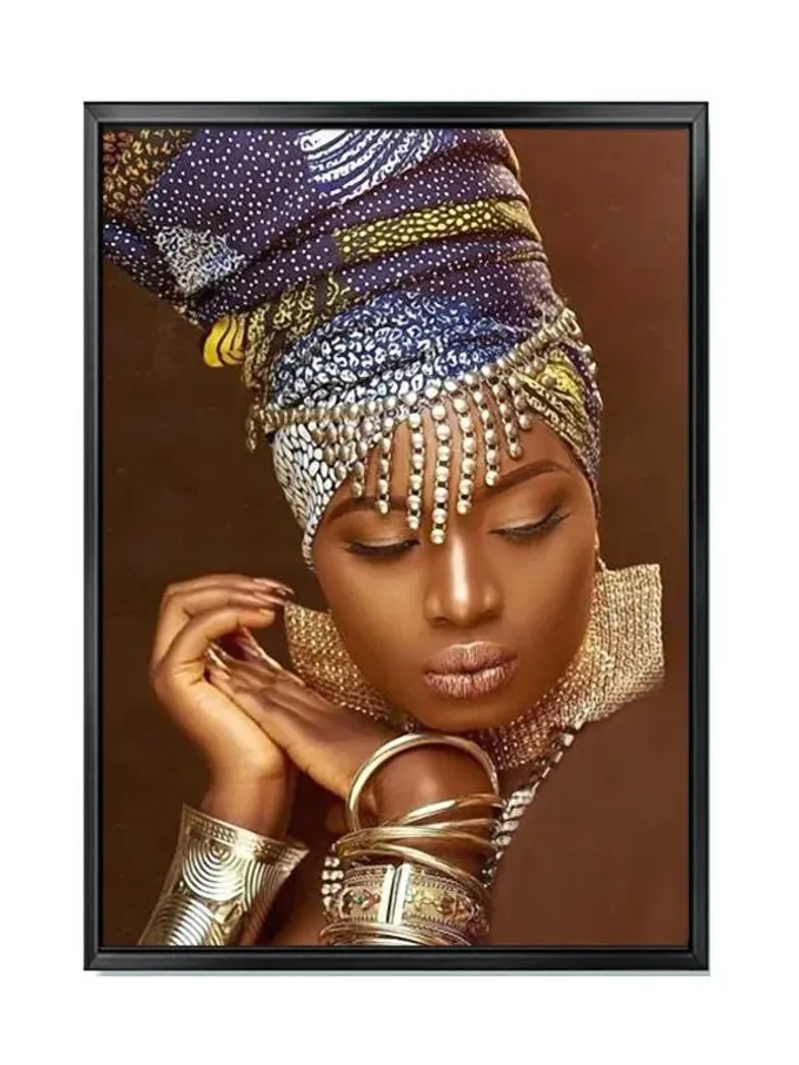 Dark Woman Print on Canvas , Floating Frame Option, Modern Wall Art, Extra Large Canvas Wall Art