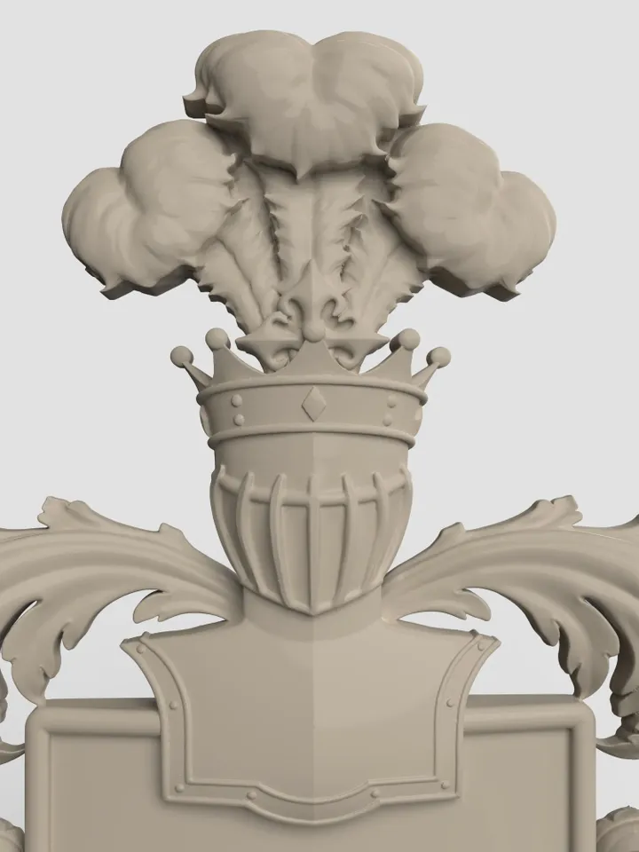 3D Model STL CNC Router file 3dprintable Panel Medieval Coat of Arms