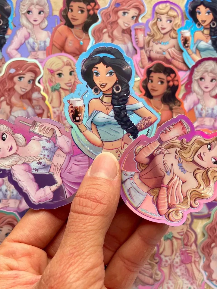 3 Modern Princesses Sticker BUNDLE | Hydroflask Sticker | Laptop Sticker | Disney Sticker | Small Gift | Disney Gift |Glitter