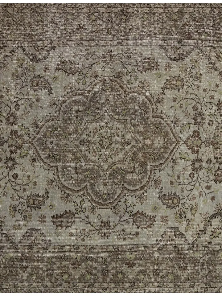Turkish Rug, Gray Turkish Rug for living room , Vintage Carpet 192 x 296 cm