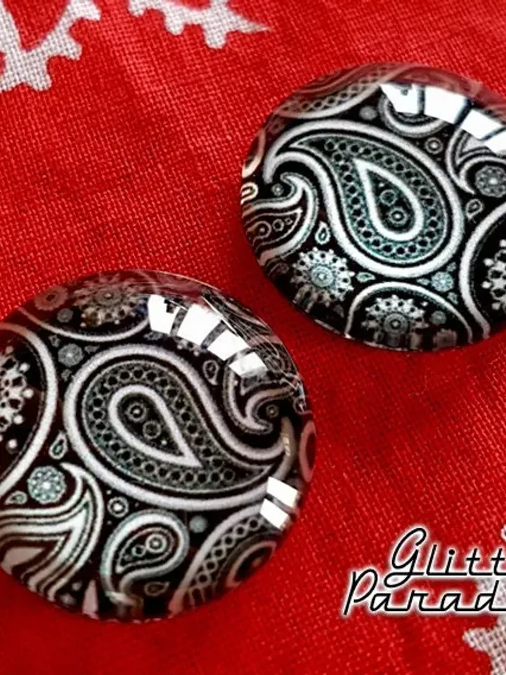 Chingona Dômes - Earrings - Dômes - Paisley - Paisley Earrings - Latina Earrings - Latina Jewelry - Paisley Jewelry - Glitter Paradise®