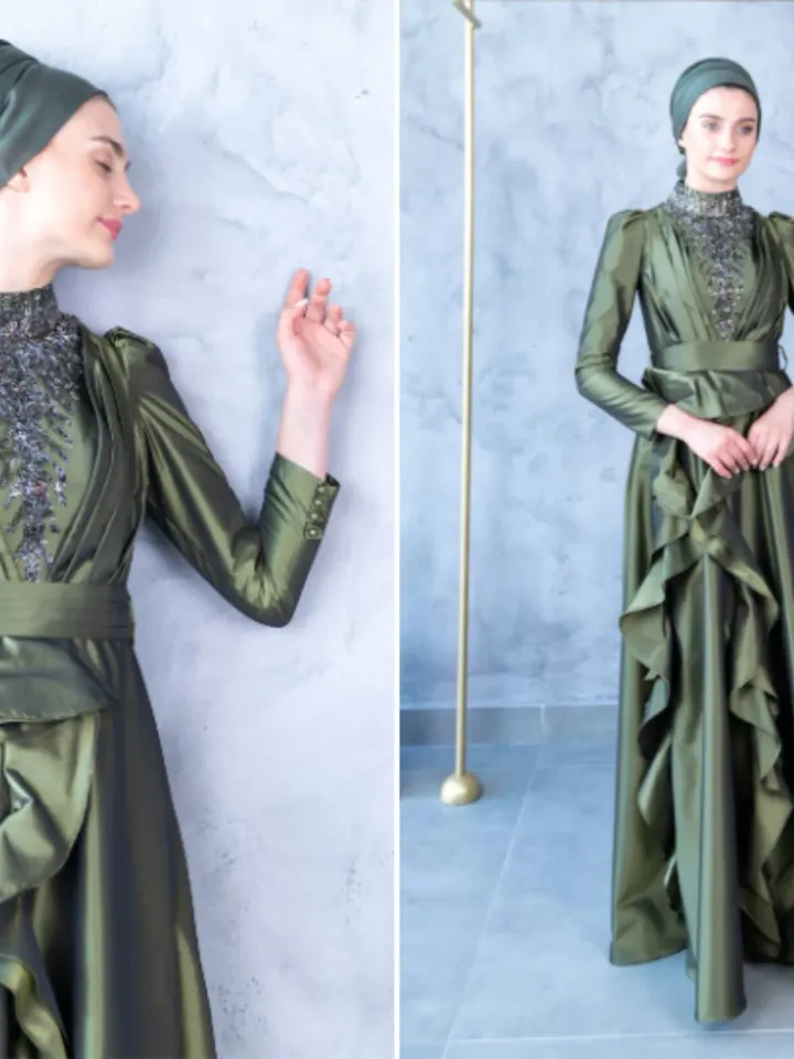 AHUNARE HIJAB - Wedding Dress, Muslim Evening Gown, Nikah, Islamic Wedding, Engagement, Bridesmaid,