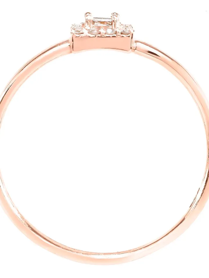 14K Gold Diamond 0,25Ct GVS Baguette Solitaire Engagement Ring, Minimalistic, Stylish, Trendy, Gift for Her, Anniversary, Valentines,Dainty