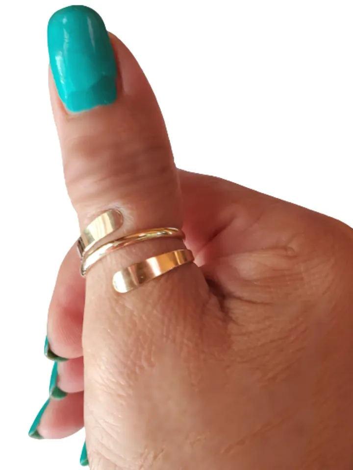 Gold Thumb Ring · Gold Thumb Rings · Coil Ring · Bypass Ring · Adjustable Ring · Wrap Around Polished #goldthumbrings Thumb Rings for Women
