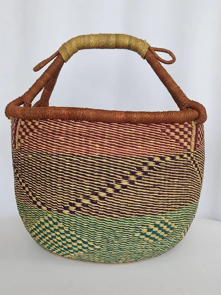 Personalized Easter Basket, Halloween Gift Basket, Large Woven Basket, Bolga Basket, Eco Friendly Bag, Toy Storage, Handmade Basket