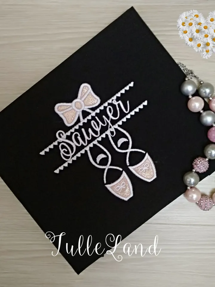 Ballet Shoes Ballet Slippers Cute Pink Design Applique for Machine Embroidery