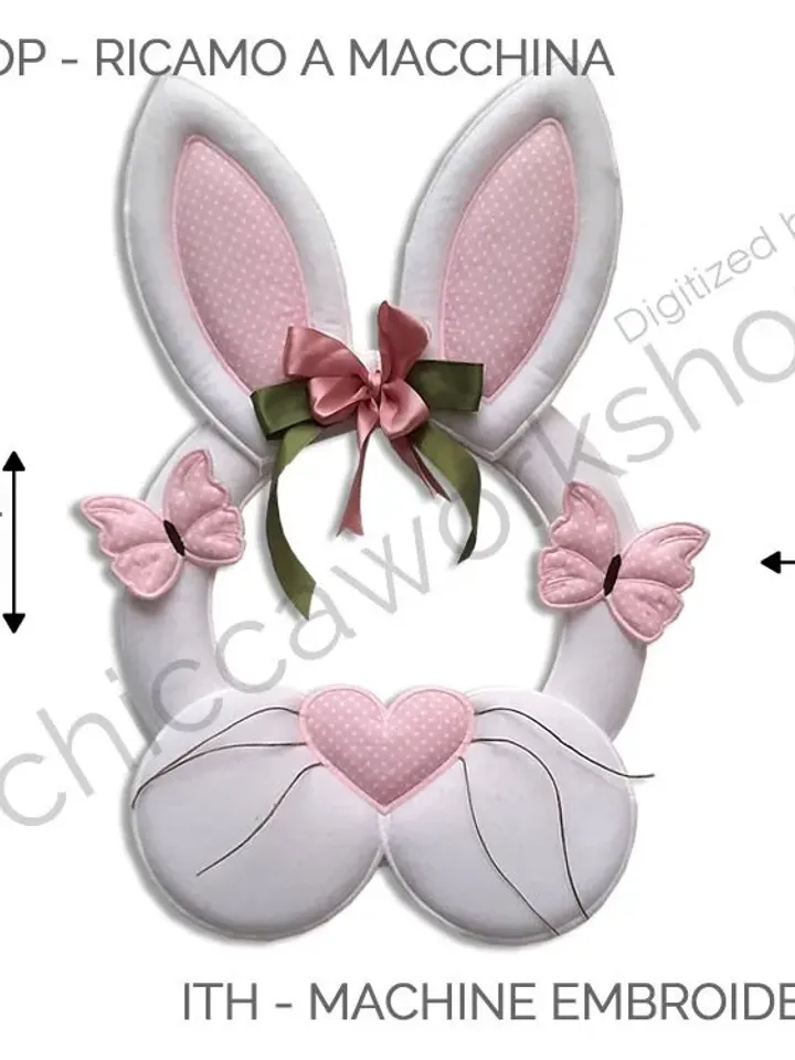 ITH Ghirlanda Coniglio - Ricamo a macchina con tutorial