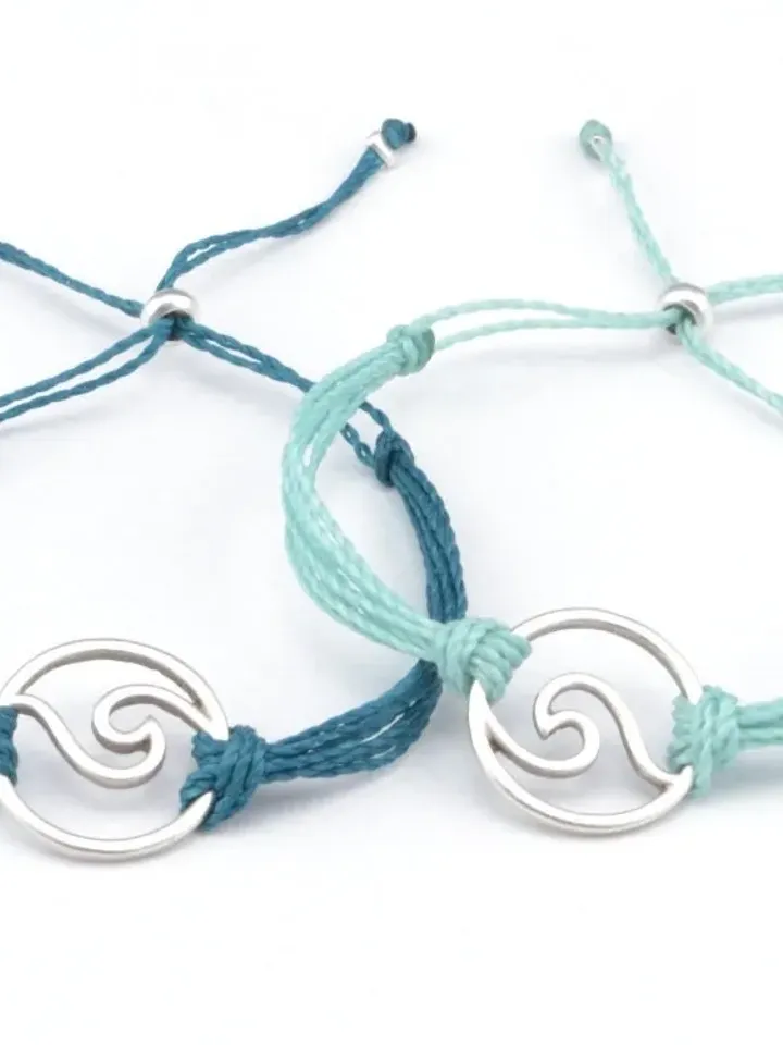 Wave Stackable String Bracelet Set, Compass Rose Whale Tail Ocean Surfer Jewelry, Waterproof Beachy Bracelet Stack for Men Women Teens