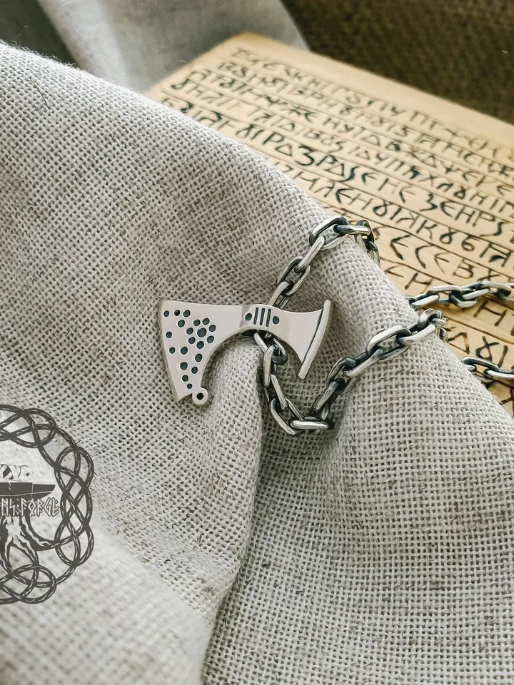 Viking Axe Pendant Sterling Silver Axe Pendant Berserk Symbol Scandinavian Jewelry Norse Viking Jewelry