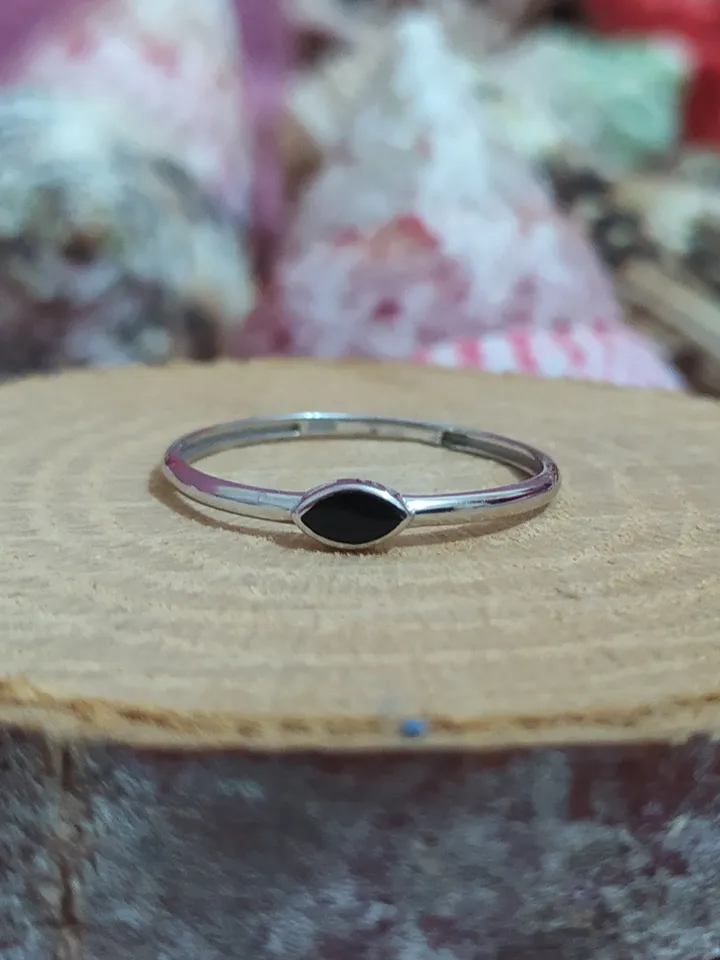 14K Gold Stackable Oval Enamel Ring for Women, Minimalistic, Stylish, Trendy, Gift for Her, Anniversary, Valentines,Half Eternity,