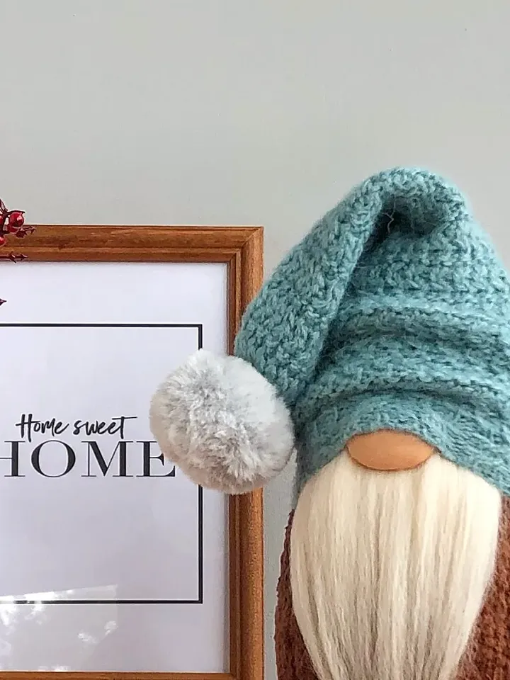 Swedish gnome with blue hat, Hygge decor for home, Winter gnome decor