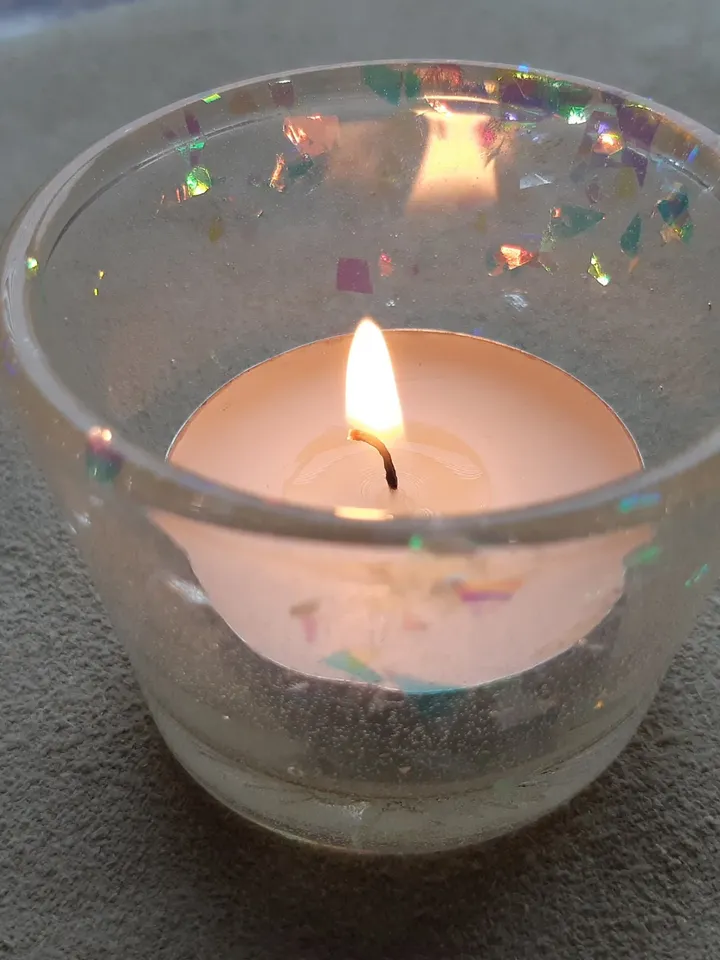 Waxine holder, light, atmospheric, resin