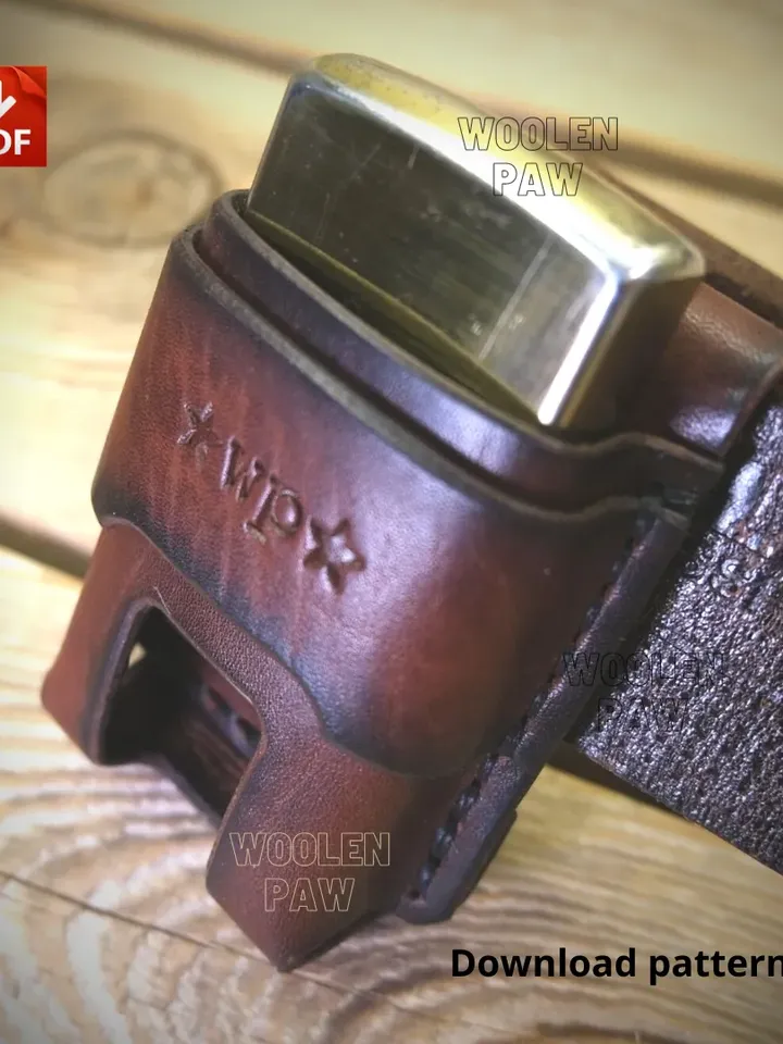 PDF Leather template to make a Zippo Case. EDC6+