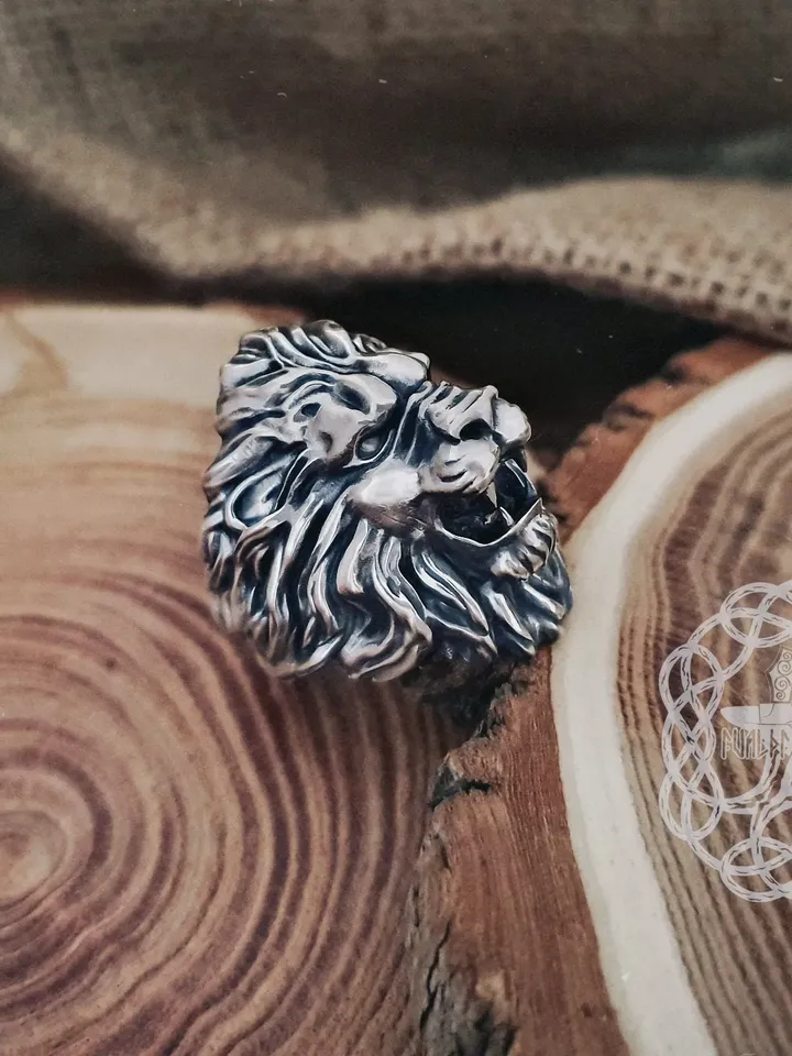Lion Ring, Sterling Silver Lion Ring, Lion Head Ring, Animal Jewelry, Animal Ring, Biker Ring