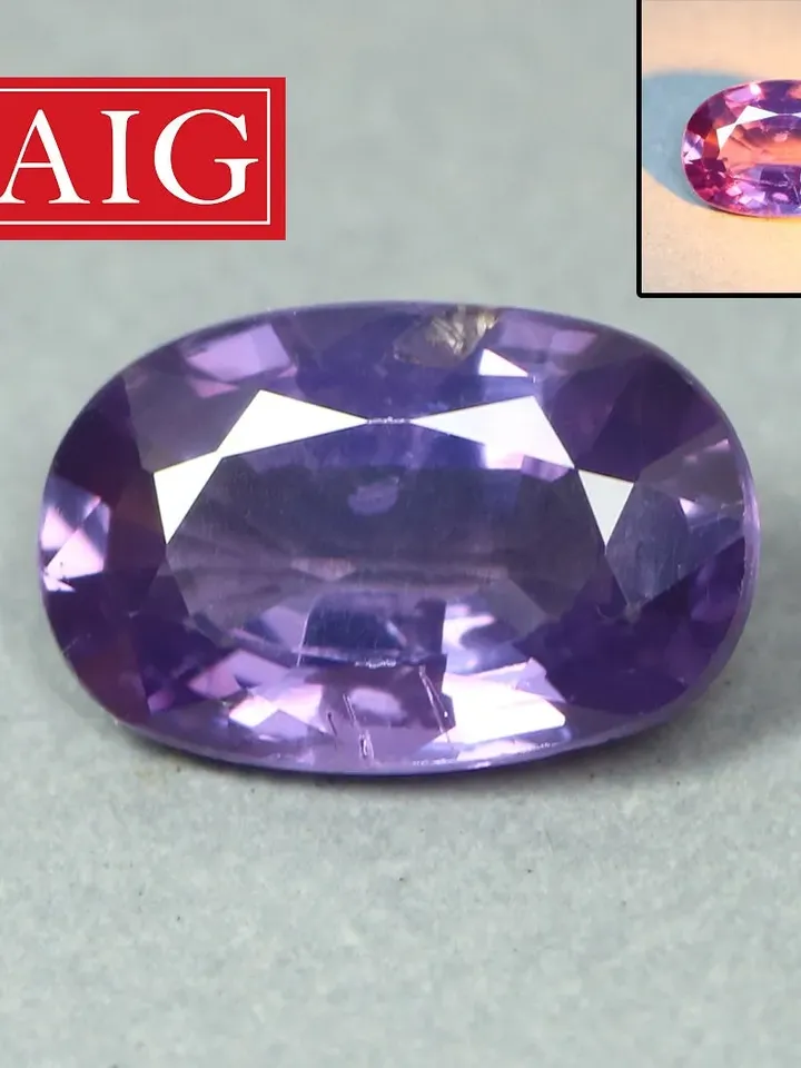 1.04 CT AIG Certified Unique Rarest 100% Natural Unheated Color Change Sapphire