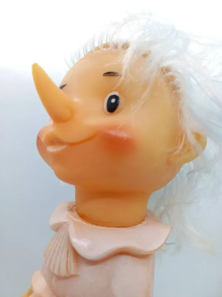 SOVIET PINOCCHIO Rubber TOY Vintage toy of Soviet children "Pinocchio"