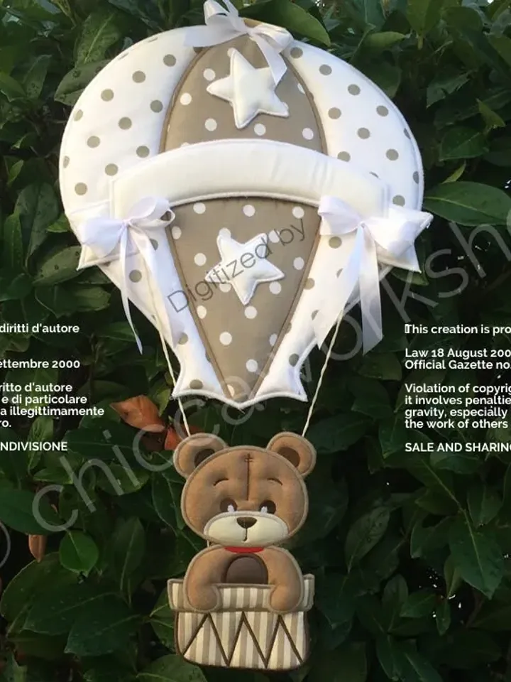 ITH Ghirlanda Mongolfiera - Ricamo a macchina con tutorial