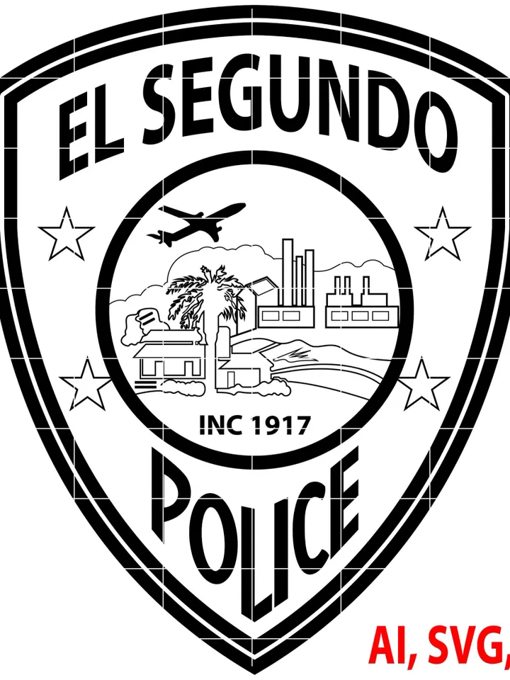 Police Badge, El Segundo Police Badge, Logo, Seal, Custom, Ai, Vector, SVG, DXF, PNG, Digital