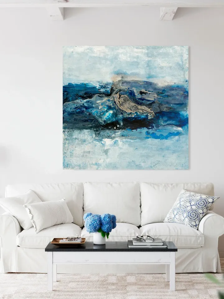 Abstract Art. Abstract Painting.Seascape Painting.Paintings on Canvas Original.Acrylic Painting.Modern Painting.Large Painting.Blue Painting