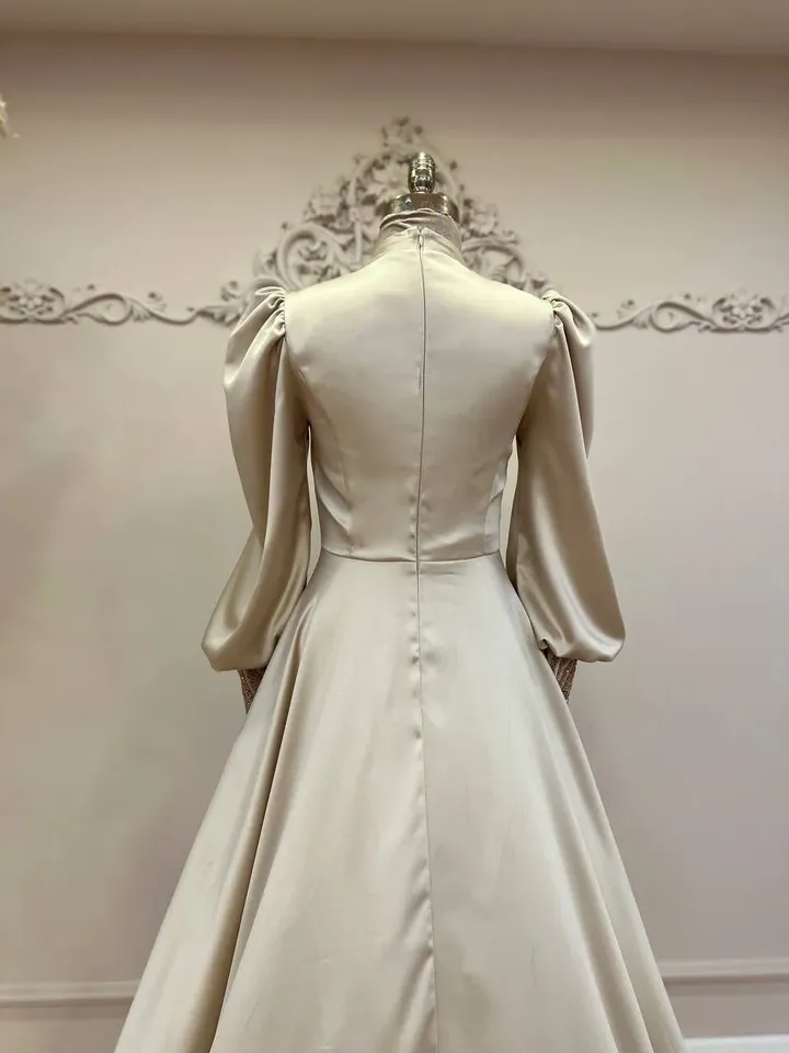 AHUNARE HIJAB - Wedding Dress, Muslim Evening Gown, Nikah, Islamic Wedding, Engagement, Bridesmaid,