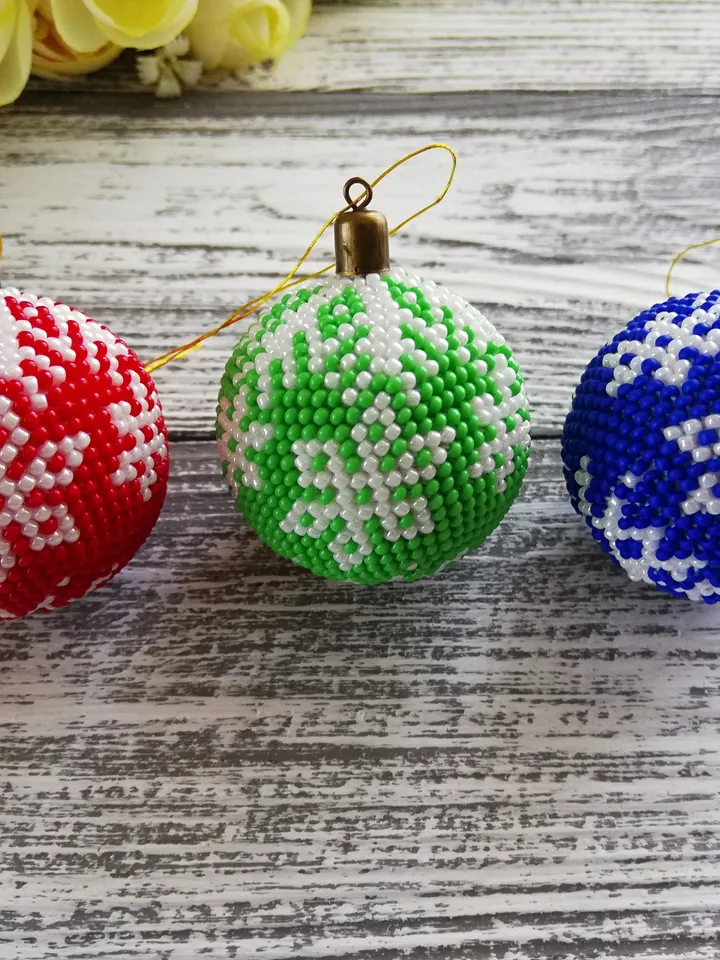 Christmas Balls Set Beaded Balls on the Christmas tree Ball Christmas