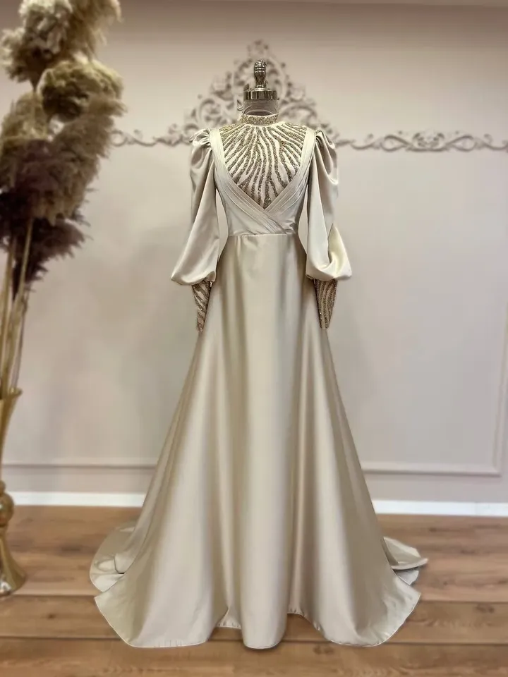 AHUNARE HIJAB - Wedding Dress, Muslim Evening Gown, Nikah, Islamic Wedding, Engagement, Bridesmaid,