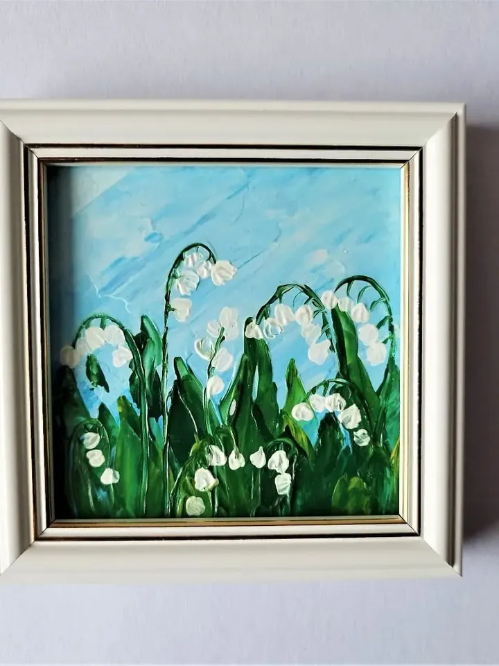 Small wall decor, Mini painting, Floral paintings, Landscape art, Textured acrylic painting, Impasto paintings for sale