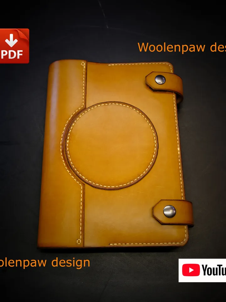 Leather pattern - book cover  4 sizes - designed from Woolenpaw