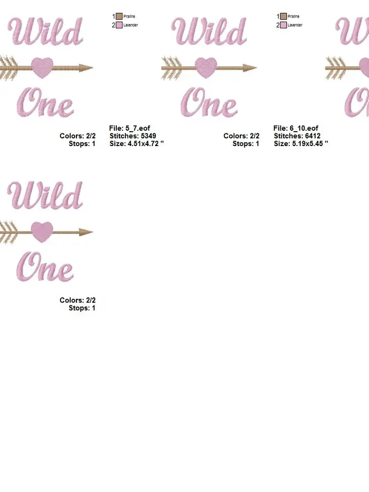Wild One First Birthday Wild and One Arrow 1st Birthday Valentine's Day Design for Machine Embroidery