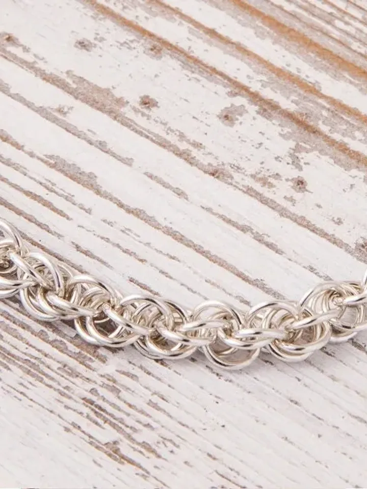 Sterling Silver Criss-Cross Chain Bracelet