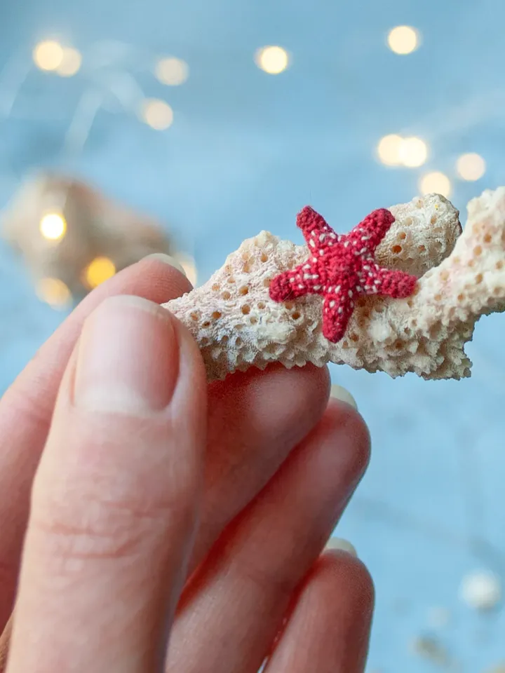 Miniature colorful STARFISH, Tiny crochet sea animals, Micro Starfish amigurumi, Nautical decor for dollhouse or diorama