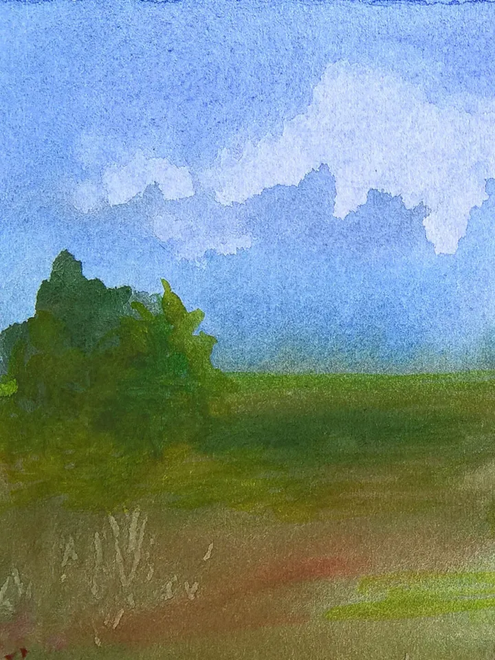 Watercolor paintings of nature Artwork of landscape Original watercolor painting 8.2x11.8 Inches