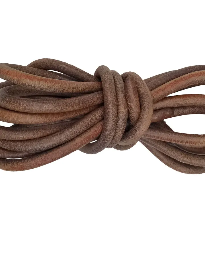 Rustic Soft flexible premium Round Leather Cord with Antique Finish for Necklace bracelet jewelry making