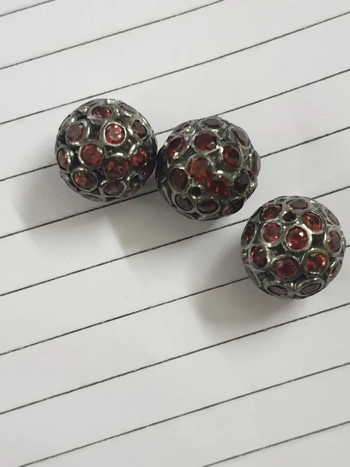Micro Pave Beads, CZ Beads, Multi CZ Beads, 925 Sterling Silver Beads, Pave Spacer Beads, 12MM Round Ball Beads, Shamballa Ball Beads