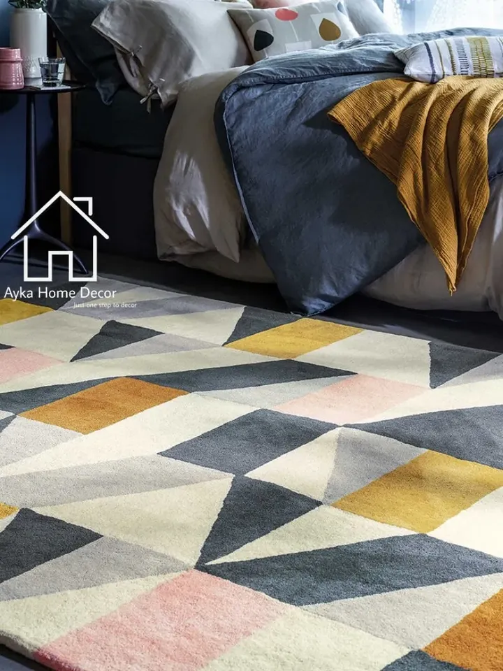 Multicolor Designer Hand Tufted Wool Area Rug Modern Area Rug Handmade Area Rug Hand Tuft Rugs Morden Rugs Living Room Vintage Rug Christmas