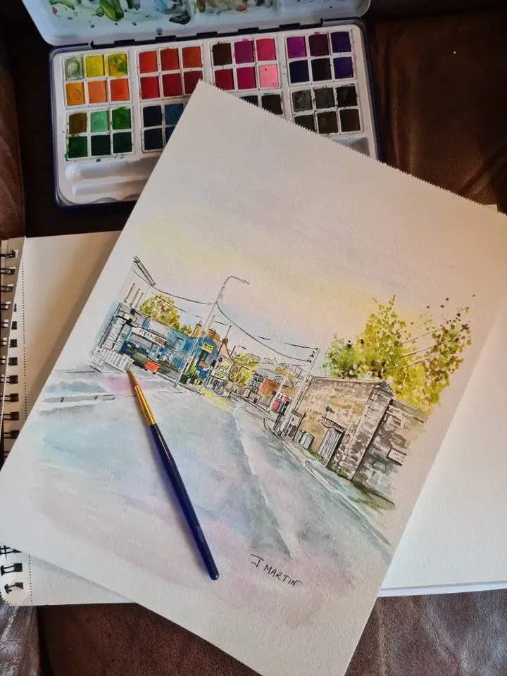 Windy Arbour, Mulvey Park, Dundrum Road, Watercolour, unmounted, unframed