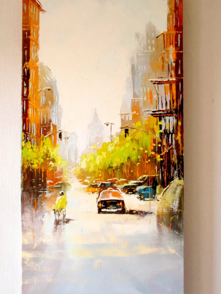 New York Painting Original Oil Painting on Canvas, Modern City Painting by "Walperion Paintings"