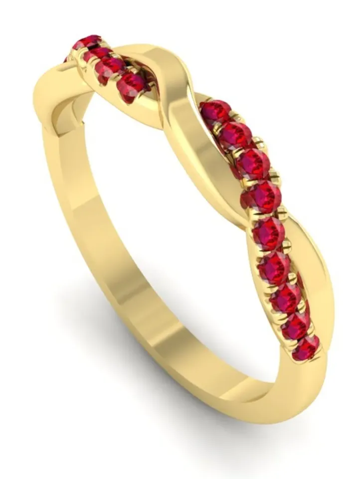 TWISTED RUBY RING | Red Gemstone Ring | Ruby Wedding Ring | Minimalist Ruby Gold Ring | Handmade Gemstone Gold Ring | Gift For Engagement