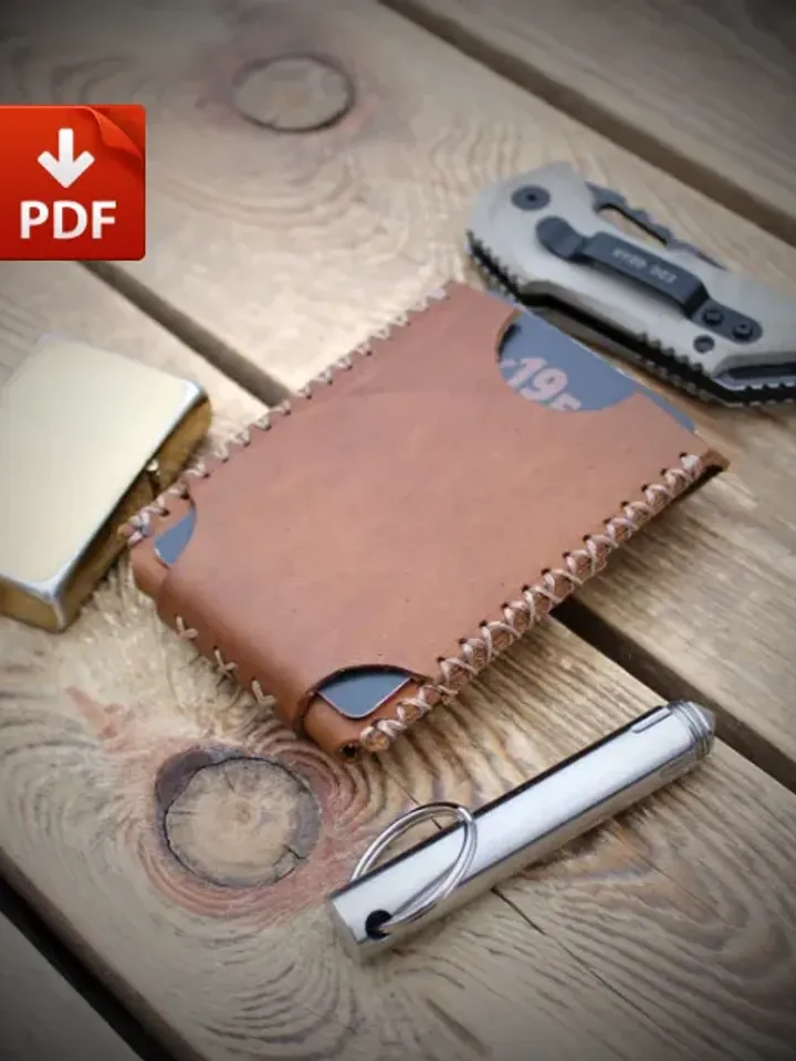 Mini wallet - Download pattern to make a leather pocket wallet. MW-3
