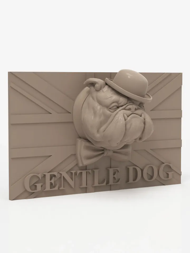 3D Model STL CNC Router file 3dprintable GentleDog Panel