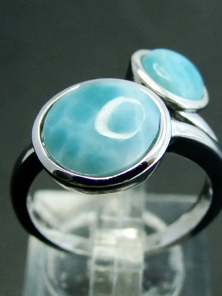 925 Sterling Silver Larimar Ring, Natural Larimar Ring, Larimar Ring, Larimar Gemstone Ring, Larimar Jewelry, Gemstone Ring, Ring with Gem