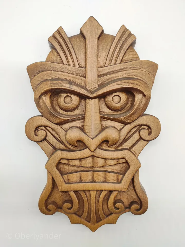 African wood Tiki mask, Wooden Tiki Mask, Wood decor, wall decor, wall panel, wooden wall panel, wooden mask, hawaiian mask, carved mask