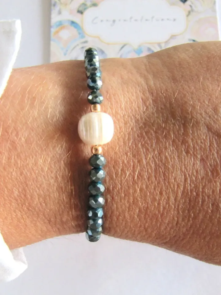 Beaded bracelet boho chic style, macrame beaded bracelet, gift for women, bracelet gift best friend, stacking bracelet, Valentine day gift
