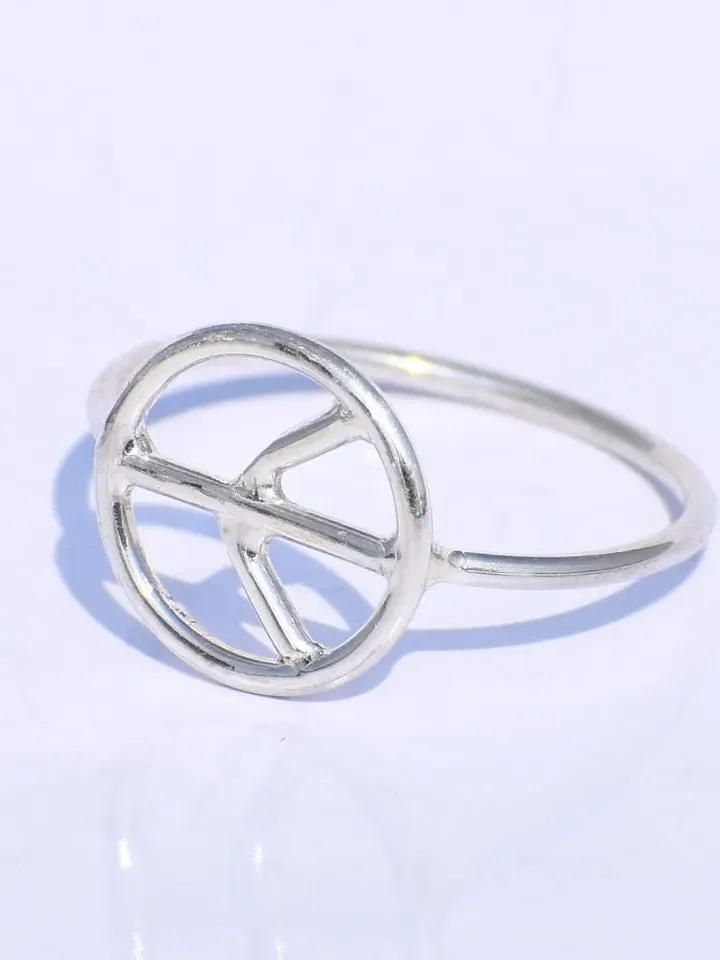 Silver Peace Ring, Silver Hollow Ring, Handmade Ring, 925 Silver Ring, Bohemian Ring, Unisex Jewelry, Knuckle Ring, Yoga Ring, Gift For Her