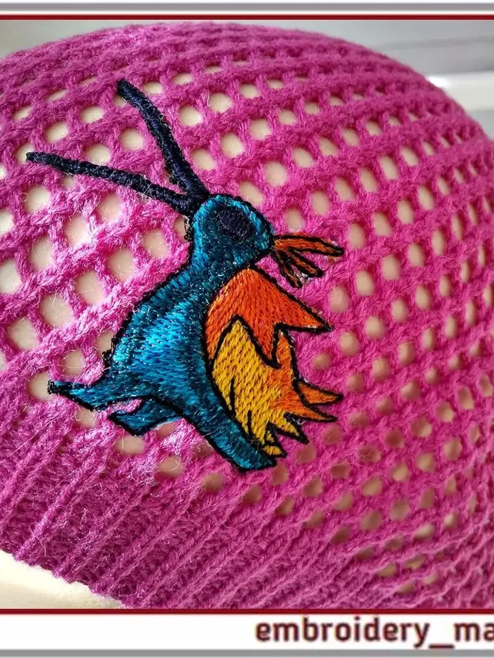 Digital Machine Embroidery Design Mysterious unusual bird
