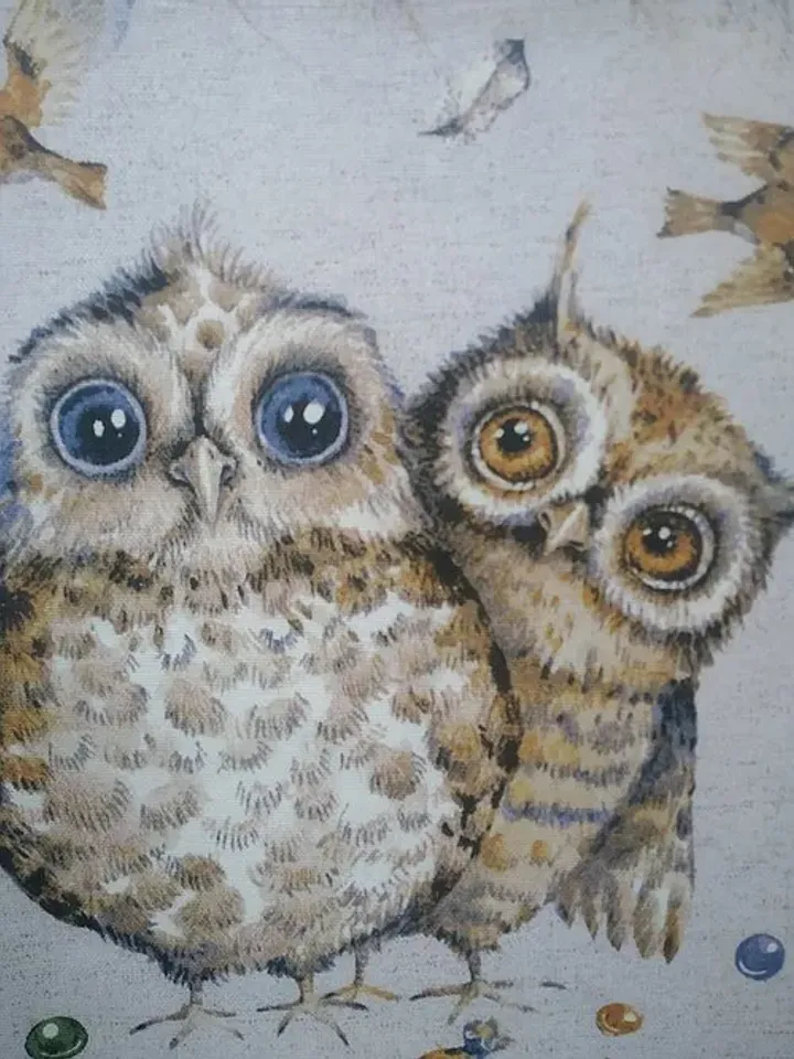 Strong reusable tote bag, eco friendly, cotton canvas soft bag with an owl