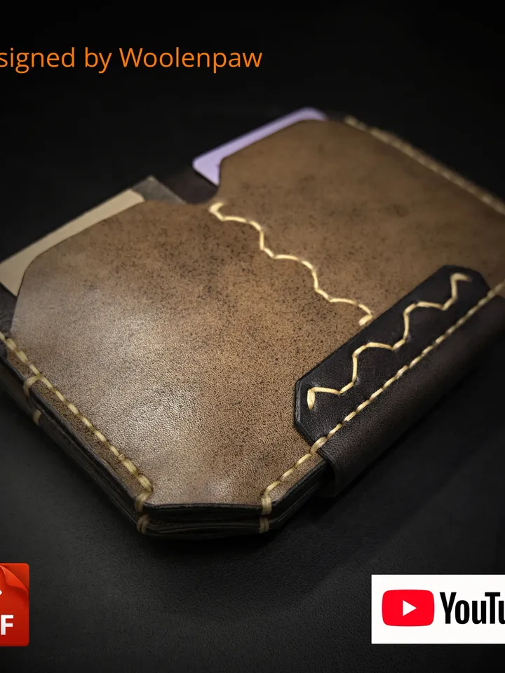 Leather pattern - pasport wallet "FUTURE" + video tutorial.PW7