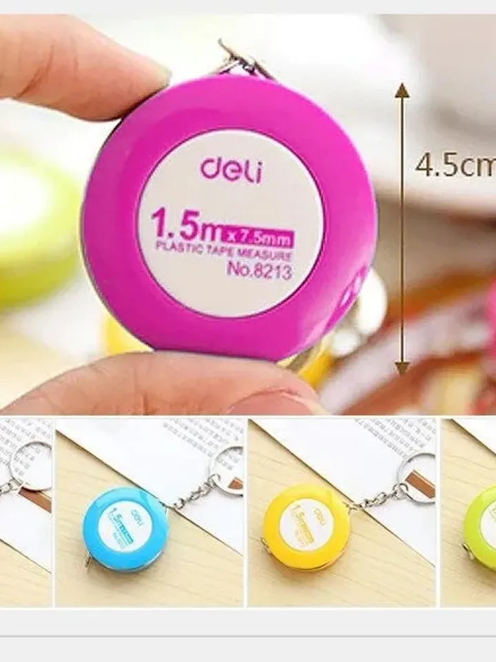 Deli 1pcs Mini Tape Measure 150cm/60 Inch Portable Bust Waist Clothing Tape Measuring Height Meter Soft Ruler Children Supplies